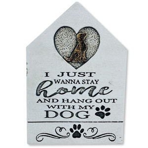 Dog Quote Cement Block Sign, 5"